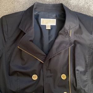 Michael Michael Kors Double breasted zip up cotton Blazer with Gold detailing